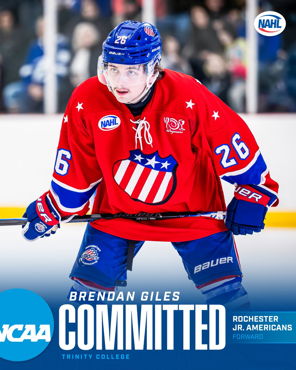 NAHLHockey's tweet photo. #NAHL Commitment Alert: Rochester Jr. Americans forward, Brendan Giles, has committed to play NCAA hockey for @TCBantamsHockey.

📰: https://t.co/6QHaIvu2gL
📸: Emmy Vitali || #CollegeReady https://t.co/OqXLafRhgs