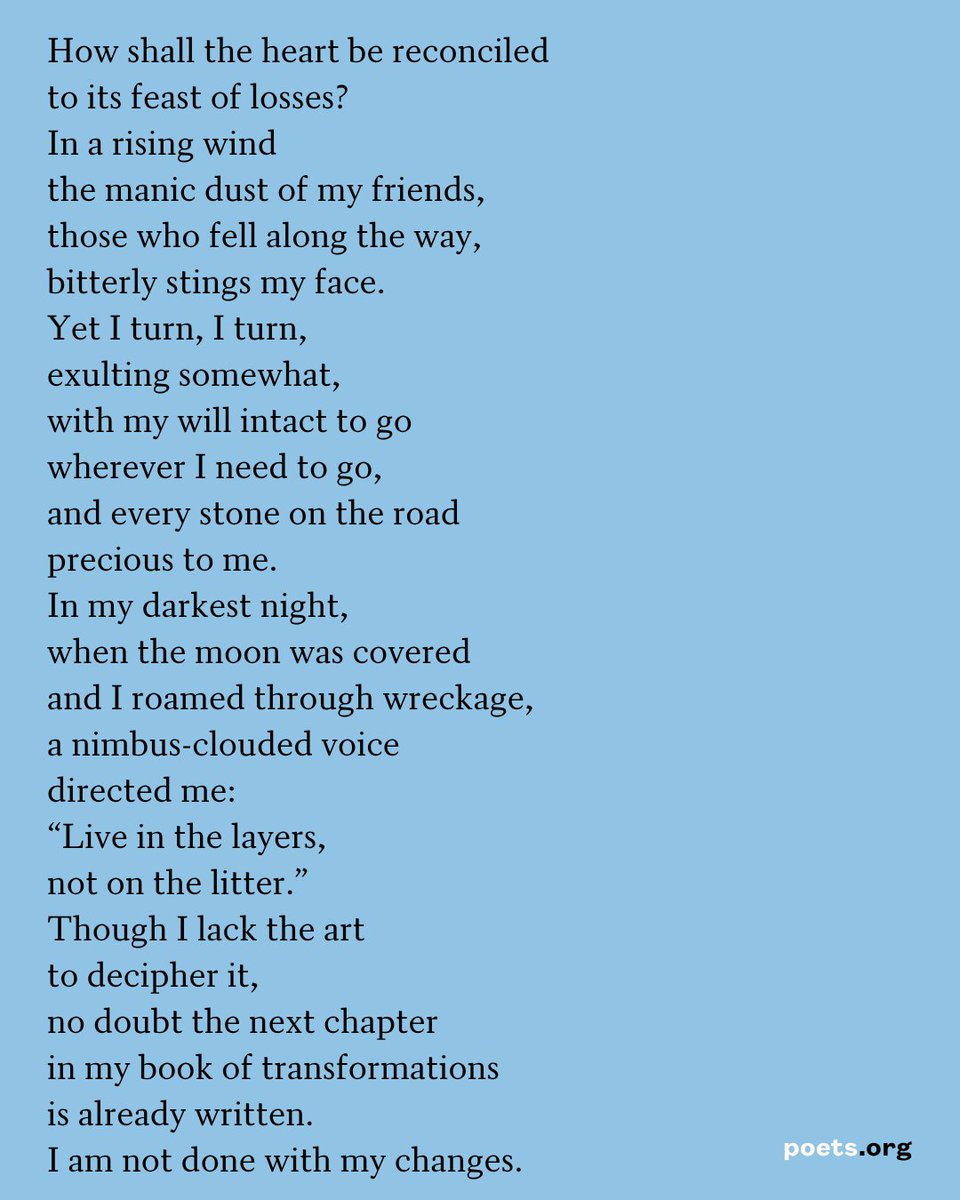 POETSorg's tweet photo. "The Layers" by Chancellor Emeritus Stanley Kunitz, born #OTD in 1905.

Read the poem: https://t.co/KNLH7m4BAd https://t.co/tHRCWALZKL
