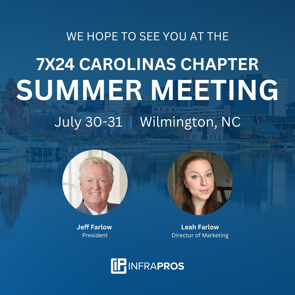 infrapros's tweet photo. Excited to attend the 7x24 Carolinas Chapter Summer Meeting in Wilmington, NC! 🌊

Looking forward to discussing the future of mission-critical infrastructure and networking with great industry leaders. See you there! 💡

#7x24Carolinas #DataCenter #MissionCritical #WilmingtonNC https://t.co/f9nT7xFEz3