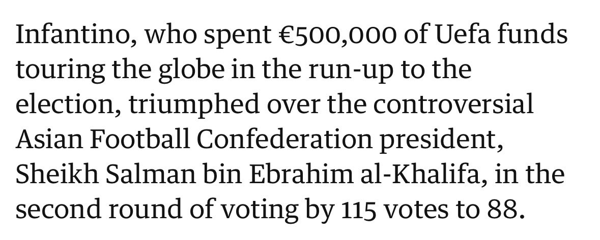 Bd_irB_ll's tweet photo. DO NOT let them fucking lie to you about how we got here. Infantino was UEFA's guy, just like Blatter, just like Platini https://t.co/j4iywoXwOj