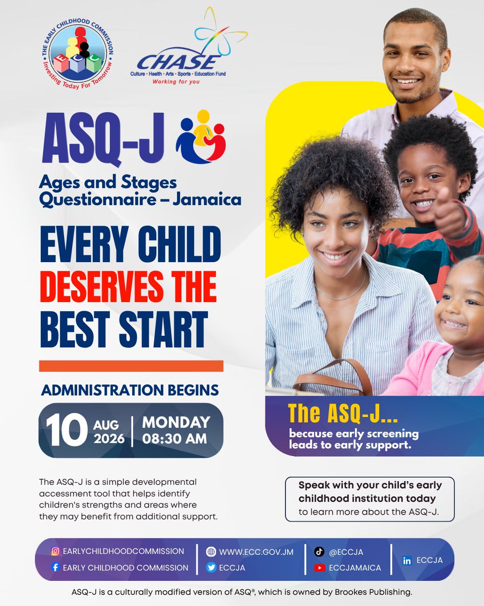 ECCJA's tweet photo. 📢 ASQ-J begins August 10, 2026! It's a simple developmental screening tool—not a test—that helps identify children's strengths and support needs. ❤️#ASQJ #EarlyDevelopment #12StandardsMatter https://t.co/PjEqodO0W7