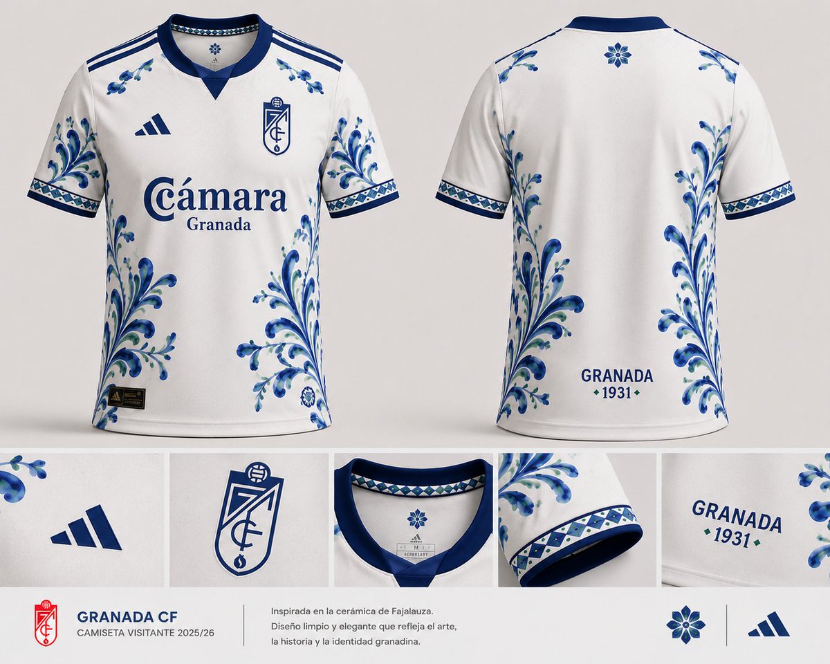 soulcv00's tweet photo. Equipación visitante Granada CF 26/27. Inspirada en la cerámica Granadina. https://t.co/tzLUGkPIu2
