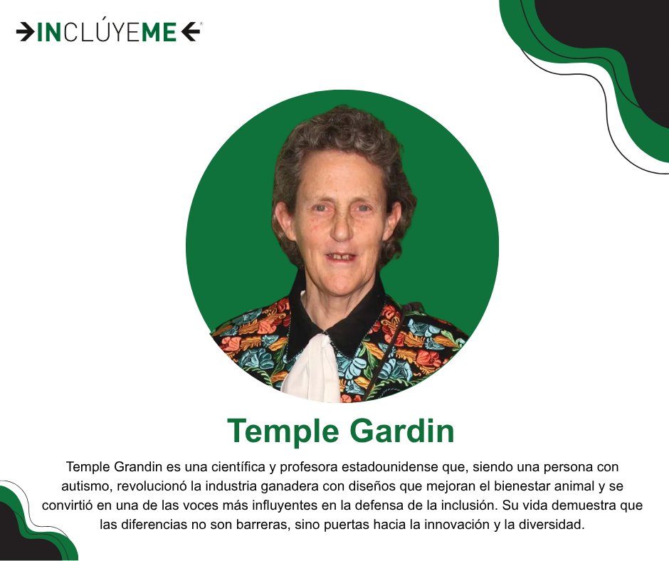 incluyeme_org's tweet photo. Temple Grandin revolucionó la industria ganadera y se convirtió en una de las voces más influyentes en la defensa de los derechos de las personas https://t.co/PD90StLORp historia demuestra que la inclusión comienza cuando reconocemos el talento y valoramos las diferencias. https://t.co/F9qKXeZgsy