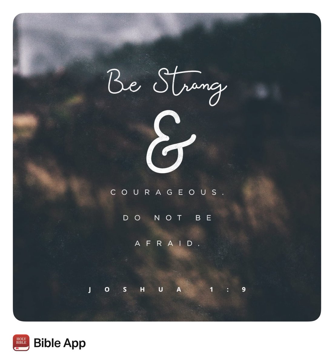 bhcofc61's tweet photo. “Have I not commanded you? Be strong and courageous. Do not be frightened, and do not be dismayed, for the Lord your God is with you wherever you go.””
Joshua 1:9 ESV
https://t.co/fQeitjOkiA https://t.co/HAGnDC7xnQ