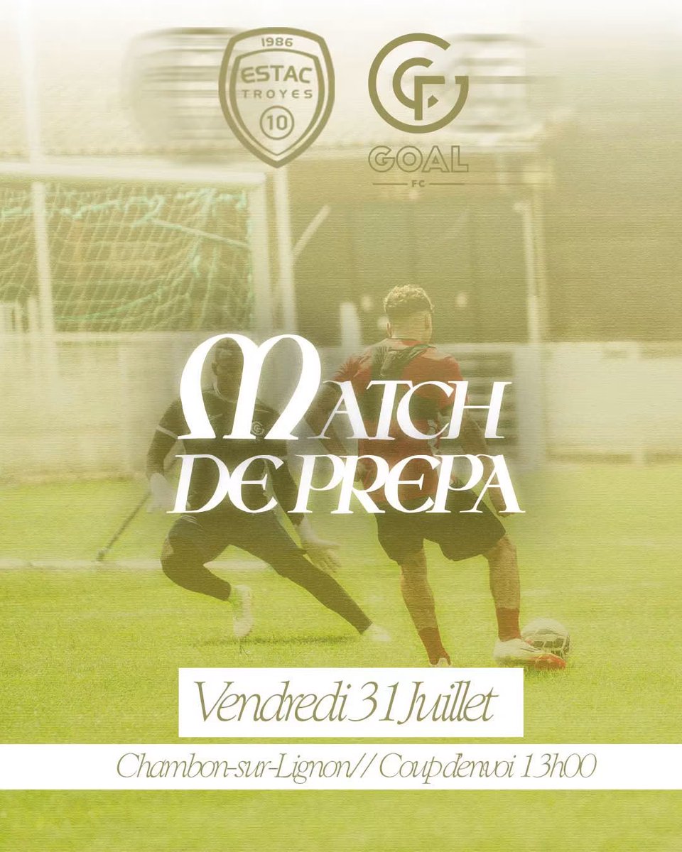GOAL__FC's tweet photo. 𝐍𝐨𝐬 𝐆𝐨𝐚𝐥𝐨𝐢𝐬 𝐟𝐚𝐜𝐞 𝐚̀ 𝐮𝐧𝐞 𝐋𝐢𝐠𝐮𝐞 𝟏 ⚔️

Ce vendredi, nos Goalois vont affronter l’@estac_officiel , pensionnaire de Ligue 1 🔥

Coup d’envoi à 13h, à Chambon-sur-Lignon 🏟️

#GOALFC #N1 https://t.co/VbigHjX70o