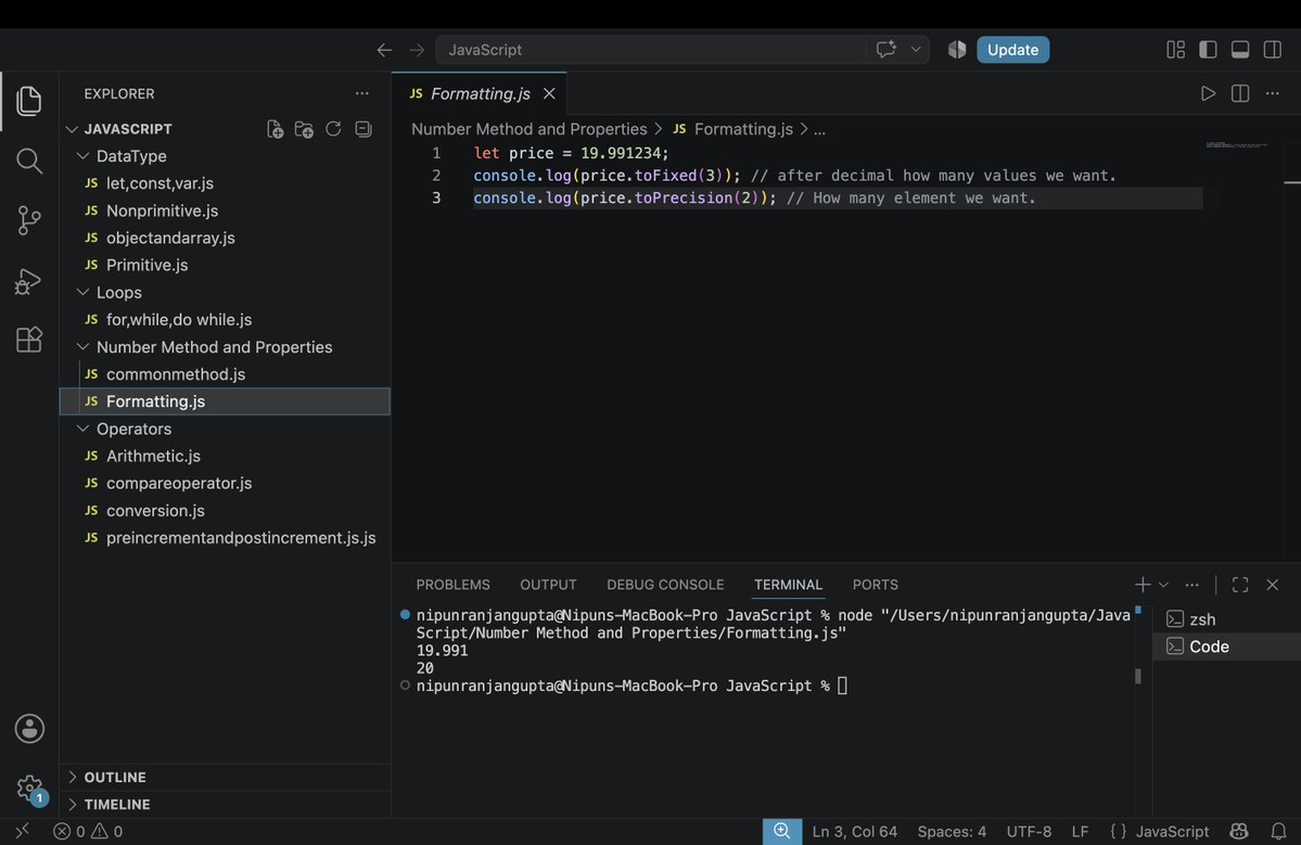 senodev_'s tweet photo. 📘 JavaScript Day 4 🚀
✅ Learned for, while, and do...while loops.
✅ Started learning the basics of Strings.
✅ Explored Math methods: floor(), ceil(), round(), trunc(), and pow().
✅ Learned number formatting with toFixed() and toPrecision().
💻 Small progress every day. https://t.co/mvBqDphtJ9