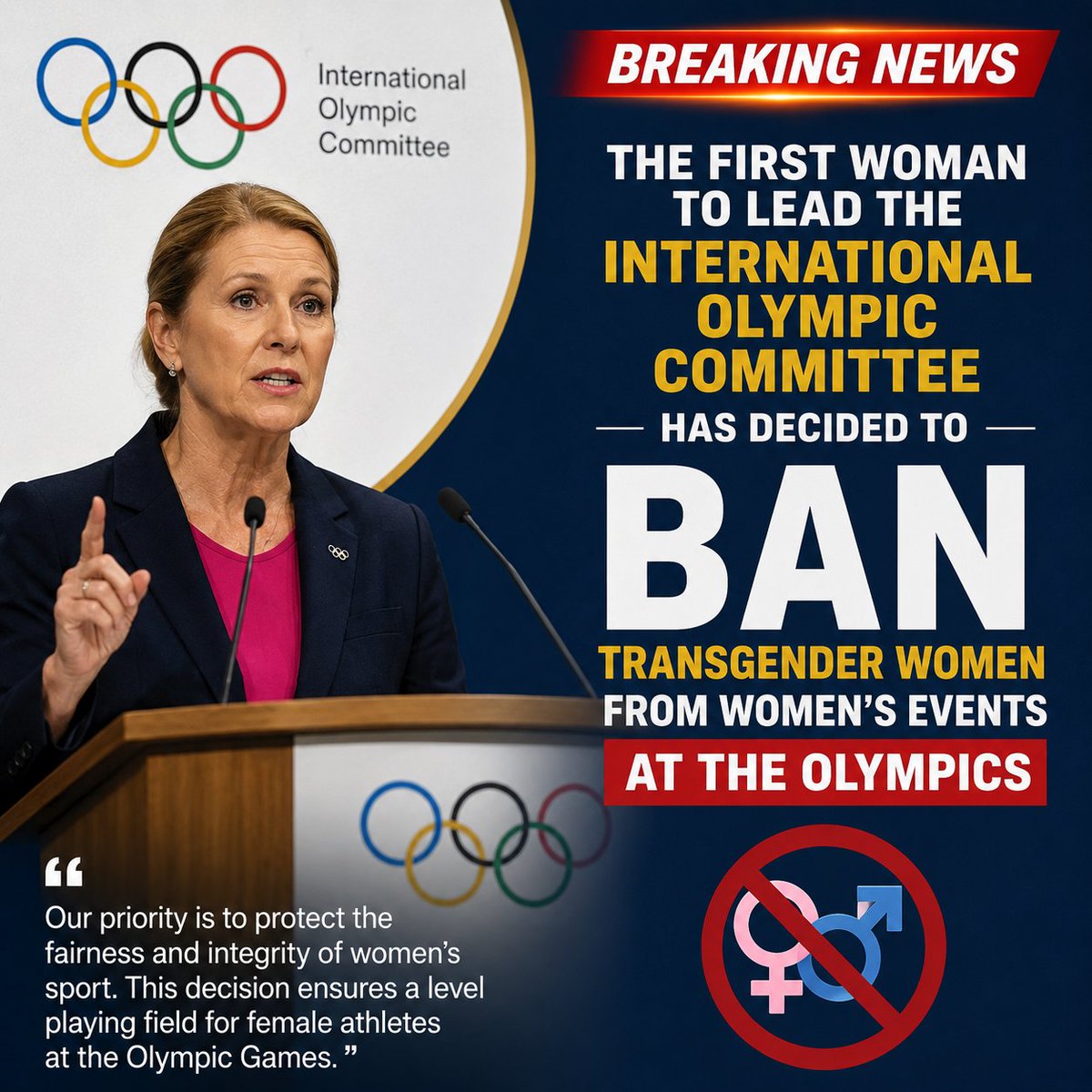 sttrumpw's tweet photo. In my view, protecting fairness in women's sports is essential. People will have different opinions on this issue, and respectful debate is important. At the same time, any policy should be based on evidence, athlete safety, and the principle of fair competition. The Olympic movement should strive to ensure that women's events remain fair while treating everyone with dignity and respect.