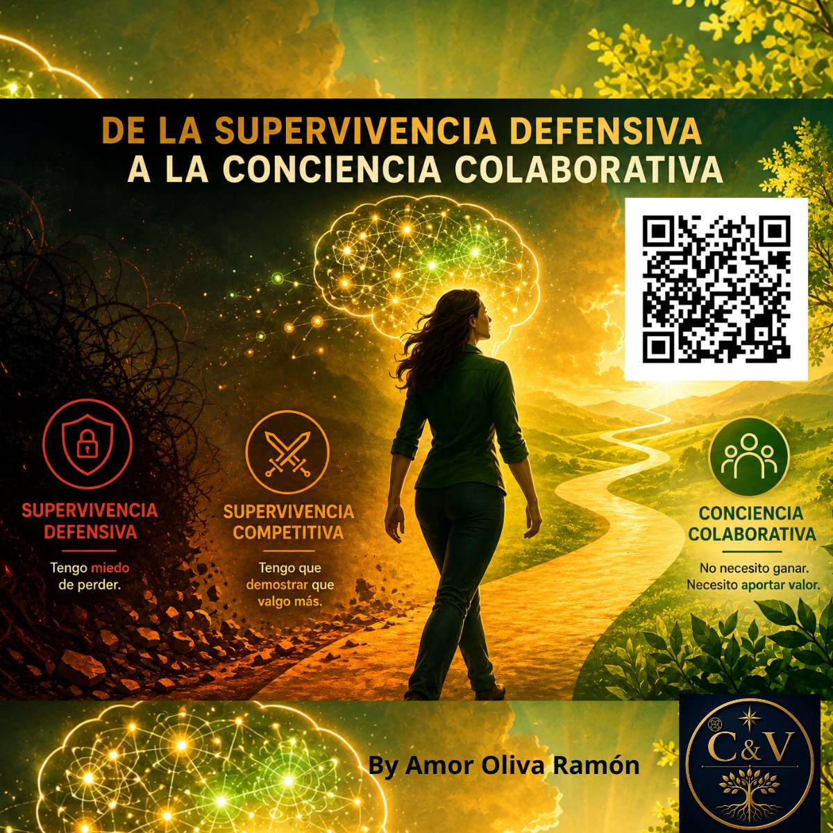 amorolivaramon's tweet photo. 🛡️⚔️🤝 DE LA SUPERVIVENCIA DEFENSIVA A LA SUPERVIVENCIA COMPETITIVA… HASTA LLEGAR A LA CONCIENCIA COLABORATIVA. Ver artículo:  📲 Escanea el código QR de la imagen o haz clic en el enlace para leer el artículo completo: https://t.co/xWJMAA9M2Z https://t.co/zXZgYpsZBe