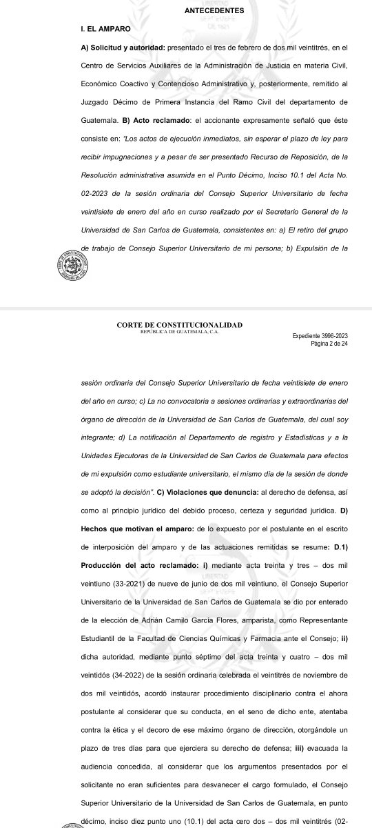 dcuevas_pl's tweet photo. Julia Rivera, magistrada de CC, apoyó a su ex esposo, Luis Cordón, Secretario de USAC, en el caso de Camilo García, estudiante que buscaba anular su expulsión. Astrid Lemus, también magistrada fue abogada de García pero ella si se apartó de los expedientes a diferencia de Rivera. https://t.co/ydYoU0VXKt