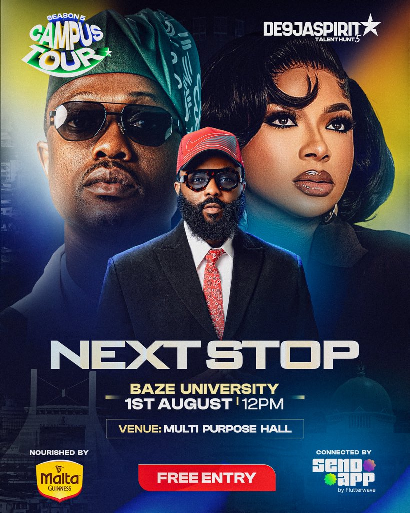 dthngr's tweet photo. Abuja it’s your turn!🤩🔥

We’re bringing DTH Campus audition experience live to Baze University.💪🏻

Have your best talents registered? 
Our judges can’t wait to see you.

#de9jaspirittalenthunt #dthseason5 https://t.co/eRvDkuioVl