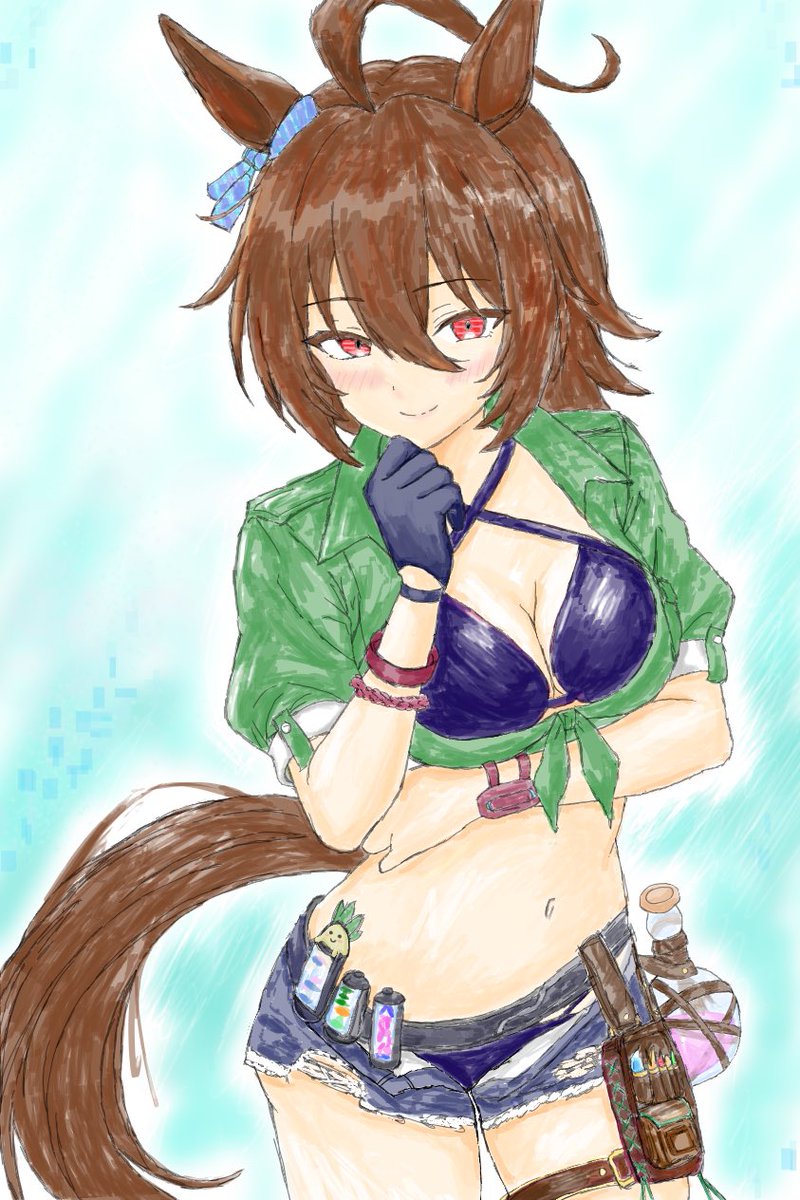 P922s's tweet photo. 水着の、ﾀｷｵﾝ #ｳﾏ娘 #ｲﾗｽﾄ https://t.co/H9zCs1VXjs