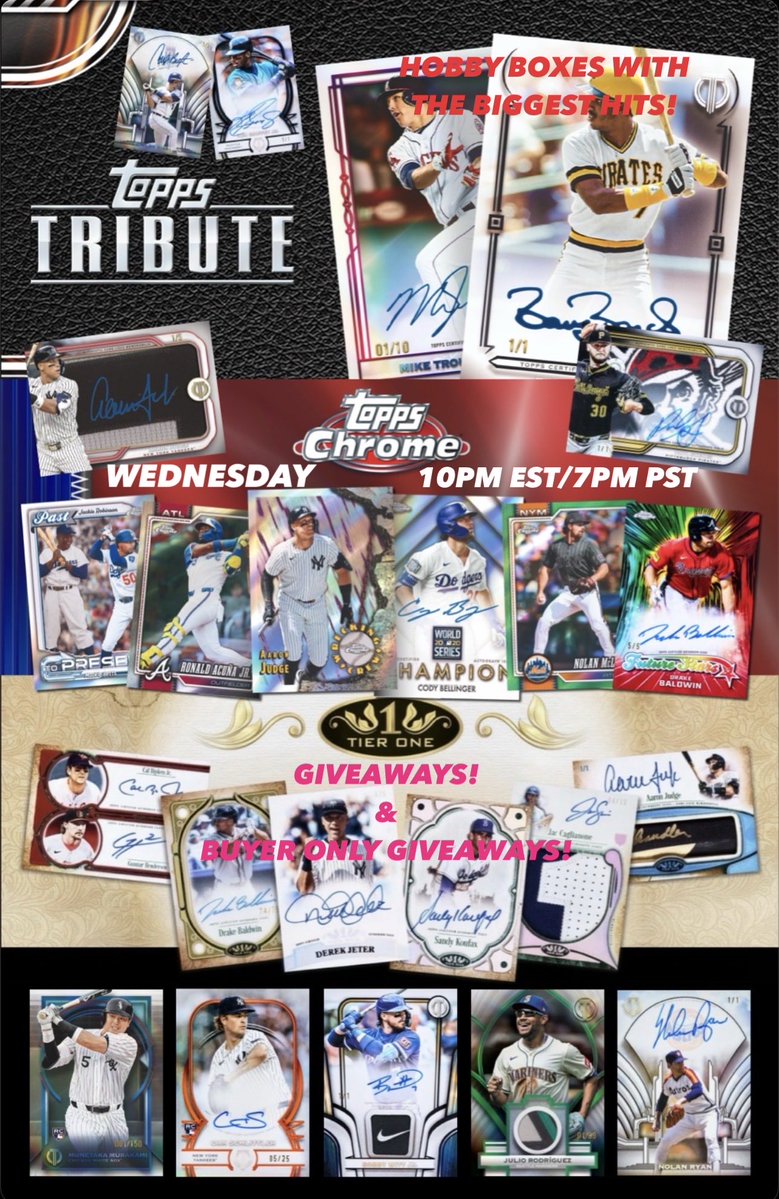 TresorSports's tweet photo. 2026 #ToppsChrome #Baseball #HobbyBreaks!

•80 Cards/Hobby Box
•1 #Autograph/Box
•15+ #Refractors/Inserts/Box
•Look for Hobby Only Exclusive Hits &amp; the Top #Rookie Hits in #MLB

#BaseballCards #ToppsBaseball #thehobby

WED 10PM EST/7PM PST
#whatnot
https://t.co/JIhAgtY8pt https://t.co/EAC6DZaqGq