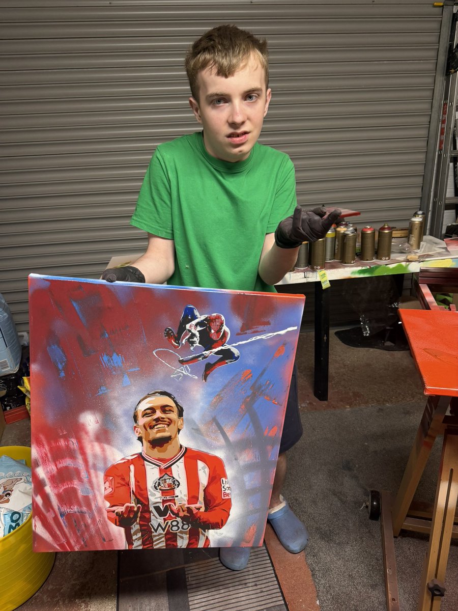SaraBerry846014's tweet photo. Sunderland Banksy well done Jack @CWaters_SAFC @SunderlandEcho @SunderlandAFC #spiderman #safc #marvelart https://t.co/E1zjrcAuJF