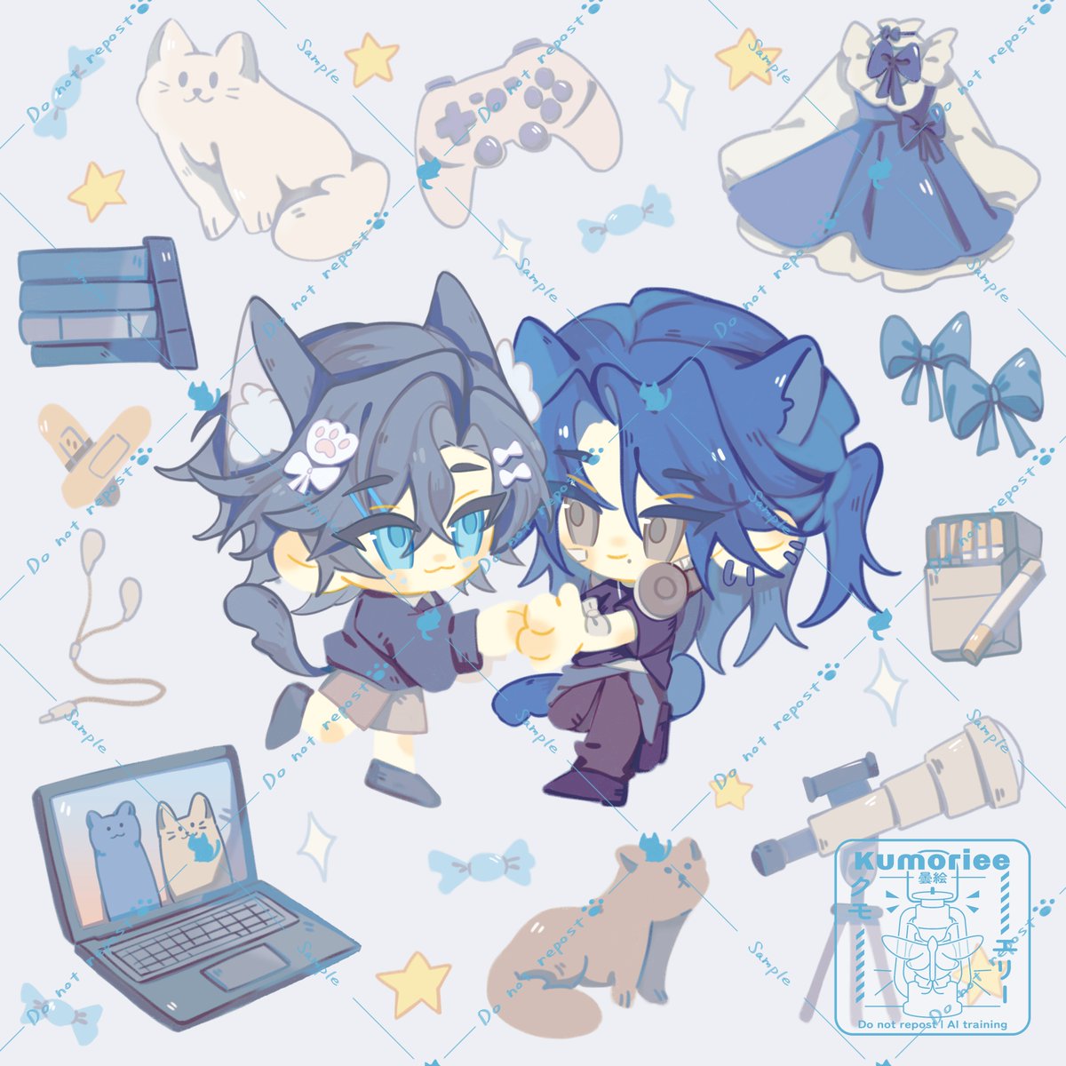 eirikumoe's tweet photo. 🩵👗🐱📘💻🎮🤍⭐

Commission for Meng Cī Qiao https://t.co/rFUZfaD372