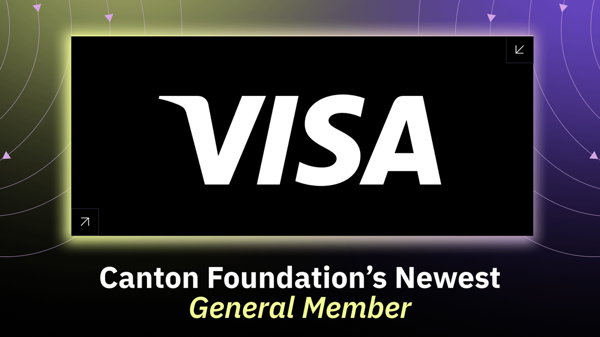 CantonFdn's tweet photo. Canton Foundation welcomes @Visa as a General Member.

Visa became a Super Validator earlier this year under CIP-0109, bringing one of the world's largest payment networks into the governance of infrastructure built for privacy-preserving, institutional-grade settlement.

That commitment now extends further with Visa joining as a General Member of Canton Foundation.