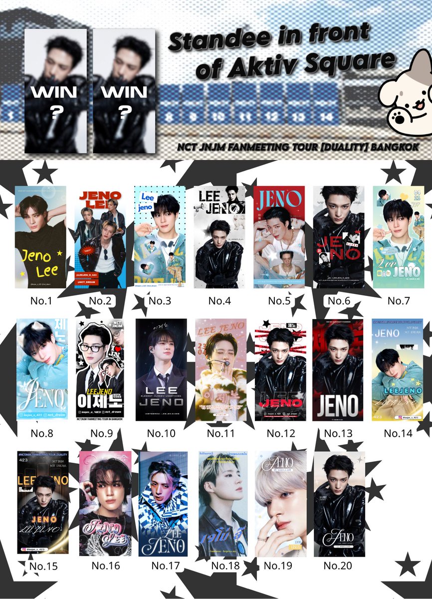 _CHXMPXX_04's tweet photo. [🗳️Artwork Vote] Standee in front of Aktiv Square #JENO🐶

- Vote Here [เลือกโหวตได้เพียง 2 ผลงาน]
🔗https://t.co/WFolaAXk2I

**กติกาการโหวต ห้ามผู้ที่ส่งป้ายโพสต์ชี้นำระบุหมายเลขโหวตของตัวเอง หากพบเห็นการกระทำดังกล่าวจะถูกตัดสิทธิ์ทันที!!!**

ระยะเวลาการโหวตผลงาน : 30 July 2026 (00:08 - 20:00 น.)

🚨ประกาศผล : 30 July 2026 (21:00 น.)

✳️ ผู้ชนะ: จะต้องส่ง ไฟล์ .ai (ขนาดไม่เกิน 1.5 GB) และอาจต้องมีการปรับแก้ Artwork ตามข้อกำหนดของทาง IMPACT 

📢 หมายเหตุ:เนื่องจากมีเงื่อนไขเรื่องวันทำการของ IMPACT (ปิดเสาร์-อาทิตย์ และนักขัตฤกษ์) ทำให้มีระยะเวลาเปิดรับออกแบบเพียง 1 วันเท่านั้น จึงขอความร่วมมือผู้ชนะเตรียมพร้อมสำหรับการปรับแก้งานในช่วงเวลาดังกล่าวด้วยนะคะ ถ้าทางเราติดต่อกลับไม่ได้จะขอให้ผลงานที่ชนะลำดับถัดไปนะคะ

#NCTJNJM_FANMEETING_TOUR 
#NCTJNJM_FANMEETING_TOUR_DUALITY