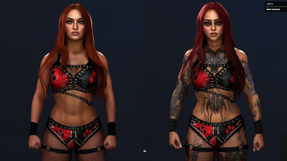 milliejordan_2k's tweet photo. So I decided to give Millie a new morph, as well as Shotzi's tattoos (I did not place said tatts, I downloaded a Shotzi CAW from CC and remorphed Millie's face therefore I take no credit for the tattoo placement.) I just wanna know what everyone thinks? We digging the new morph or nah? Be honest!