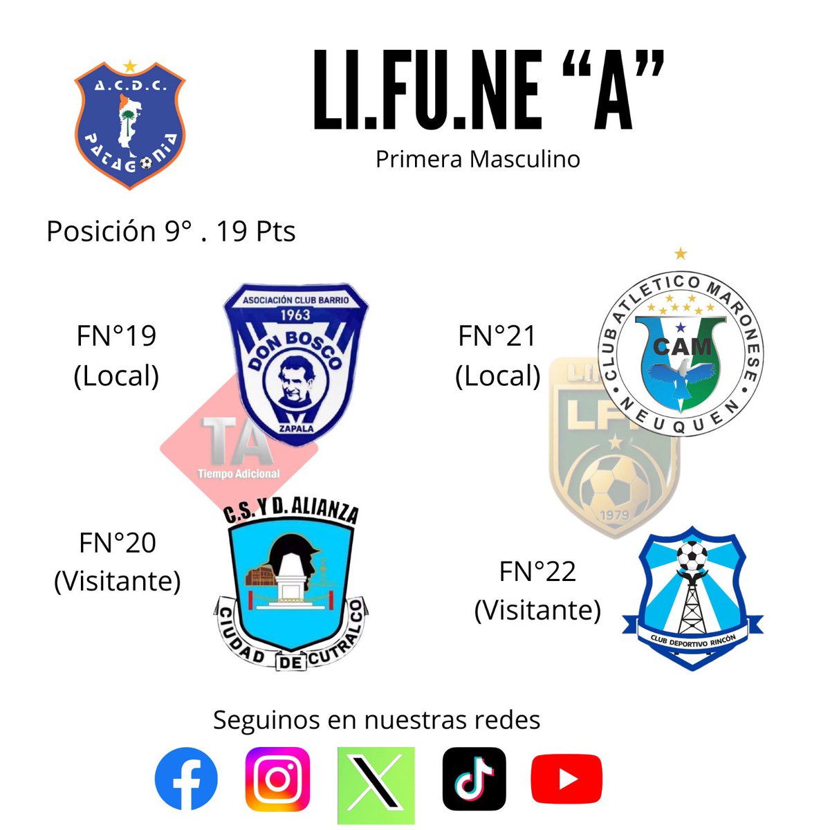TAdicional_'s tweet photo. 🔥 Recta final 🔥
Se aproxima la recta final y se va a disputar la FN°19. Donde varios equipos van a pelear la permanencia en Primera División "https://t.co/Ww1Vr580F4 A".
¿Quién se salva y quién desciende?
#LifuneA #RectaFinal #TiempoAdicional https://t.co/tk5iUapG3P