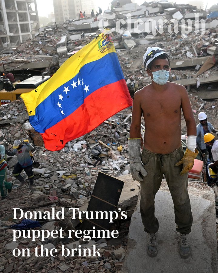 ObservadBinario's tweet photo. El régimen títere de Trump (Delcy, Jorge y Diosdado) está al BORDE DEL ABISMO. Y Trump debe reconocer que su plan fracasó. No se consiguieron ninguna de sus metas, porque no eran reales. El efecto fue justo el que quería evitar, si era que que quería evitarlo, o solo el petróleo. https://t.co/N3Dim0gs8x