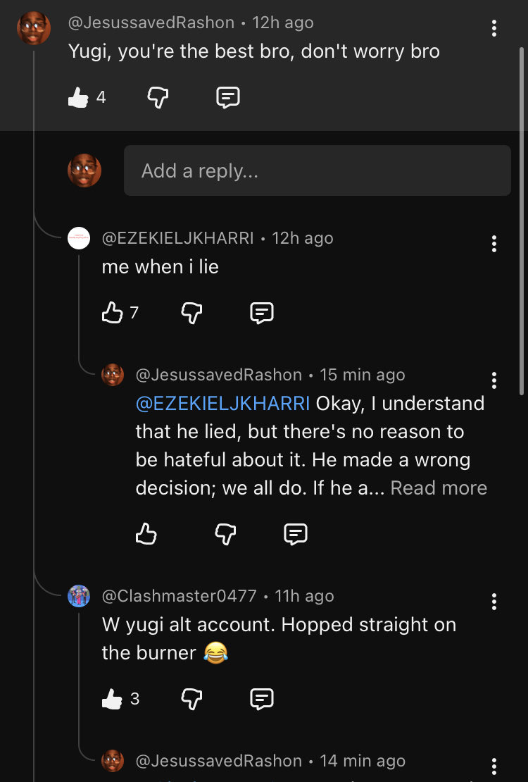 rashonsmith_'s tweet photo. Yoo yugi why I got a army on me just because I’m spreading positivity 😭 https://t.co/IRubFEmZJb