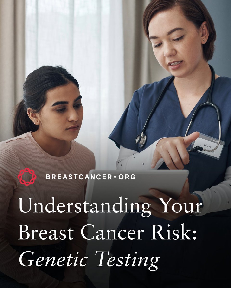 Breastcancerorg's tweet photo. If youโve had cancer before or thereโs a history of cancer in your family, you may want to consider genetic testing for breast cancer. https://t.co/0CK3vLJBGq
#breastcancer #breastcancerrisk #genetictesting https://t.co/pjA38NkEs3