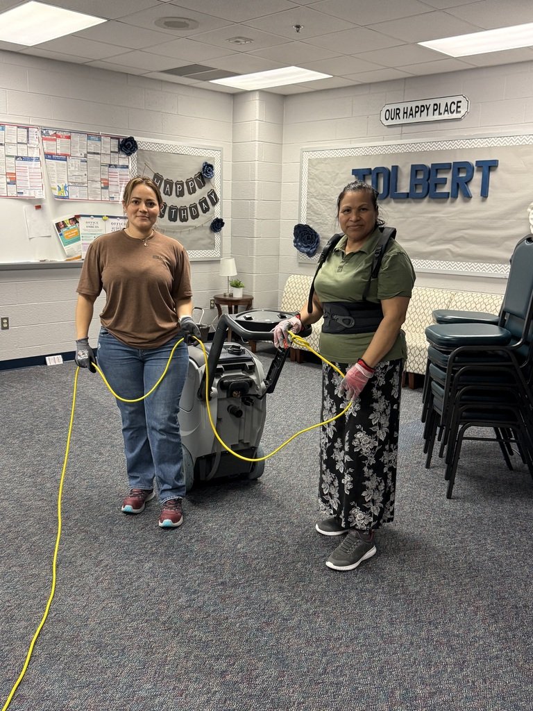 Tolbert_ES's tweet photo. Our Tolbert custodians spend each summer emptying every classroom, deep cleaning, and waxing floors to make them shine!  It’s a multi-day process, and we’re so grateful for all they do to prepare Tolbert for the new school year. Thank you, Vicky, Ernesto, Rosita &amp; Mirian! https://t.co/ELmFHxQTMQ