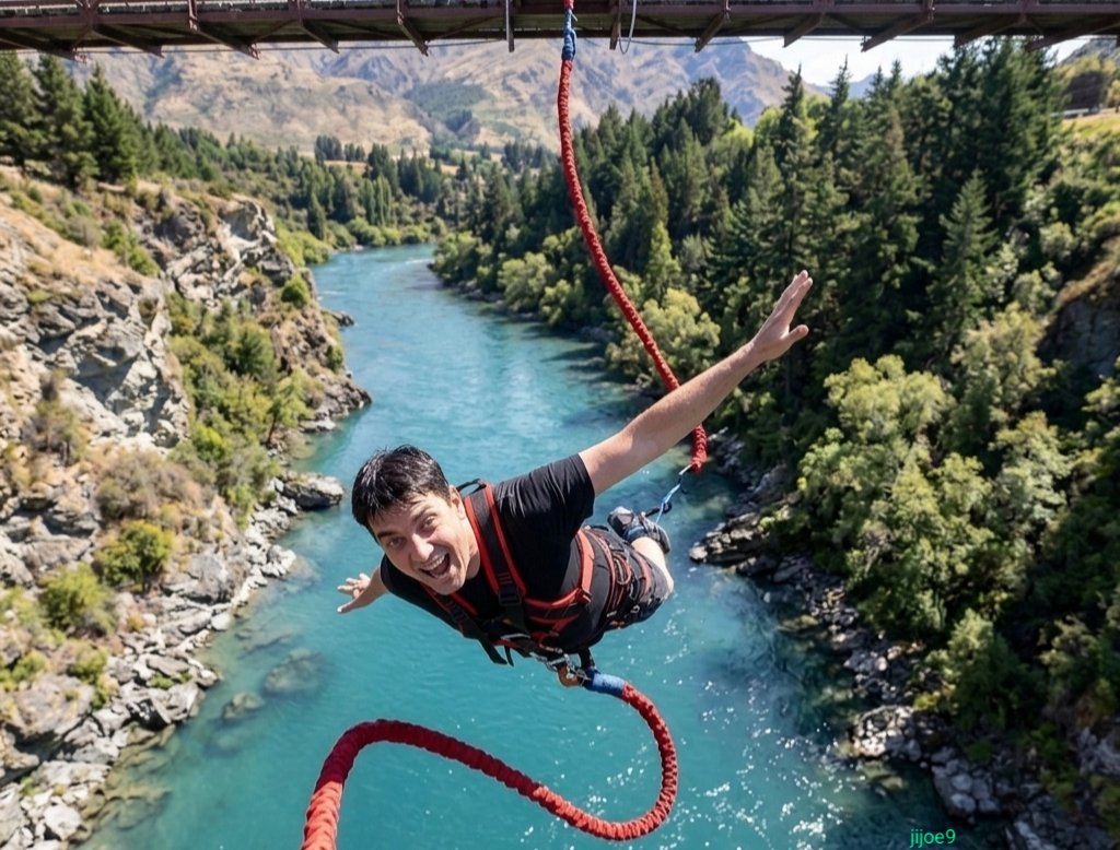 jijoe91's tweet photo. Plunging off the Kawarau Bridge, The Insta360 X Series and invisible selfie stick did absolute magic mid-air—no camera in sight, just pure adrenaline. 🇳🇿🔥#bungeejump #freefall https://t.co/OTBHs7vb5G