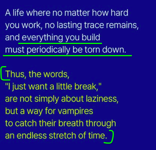 jays_ferrari's tweet photo. VAMPIRENOW IS JUST RAGEBAITING US RN-

my takeaways:
` vamps: us
` break: hiatus from fd/boycott
` unaging face: company ->forced brand renewal?
` pc3(): thinking about becoming fan of another grp
` coffin: comfort zone
` pc4: describing current situation

DROP THE ANNOUNCEMENT!! https://t.co/JYypPDyyZT