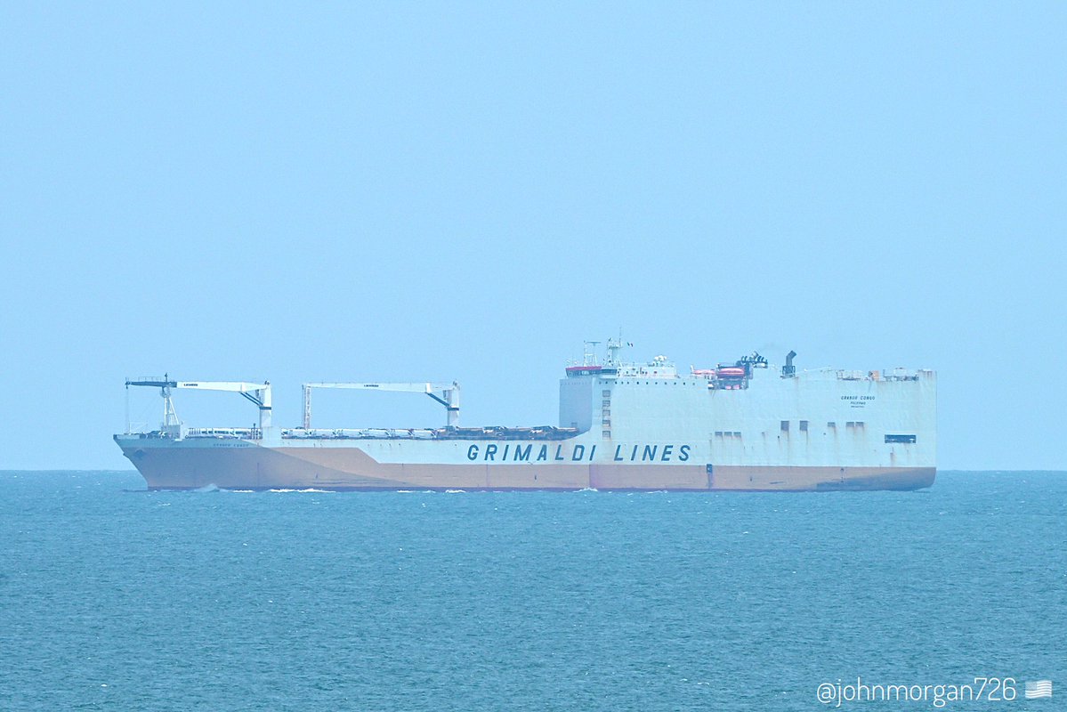 johnmorgan726's tweet photo. The GRANDE CONGO, IMO:9437921 en route to Baltimore, Maryland @BShipspotting @BaltoChes flying the flag of Italy 🇮🇹. #ShipsInPics #ConRo #GrimaldiLines #GrandeCongo https://t.co/AR9rQ9YT3y