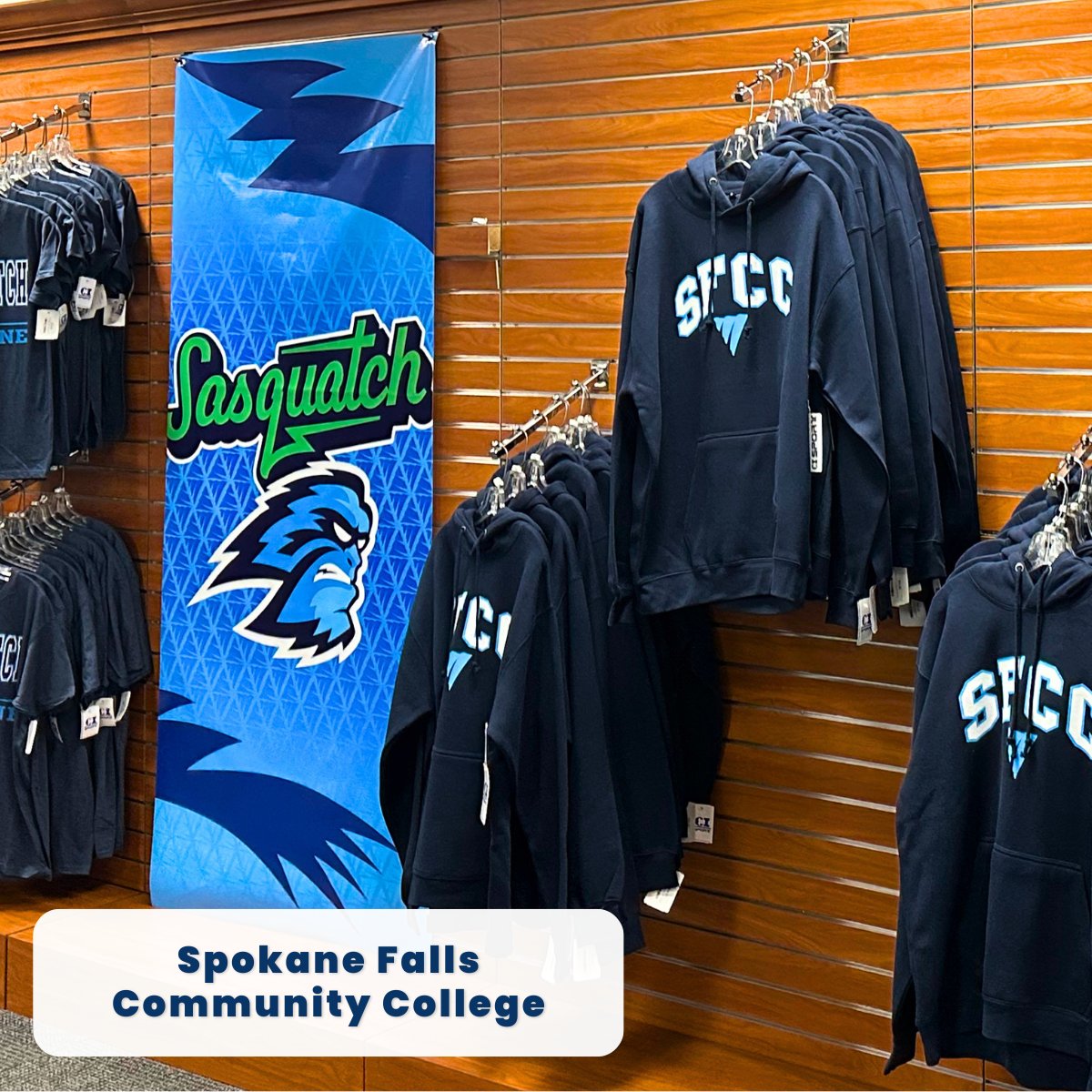BibliUSocial's tweet photo. Sasquatch approved. 👣 Step inside our @SpokaneColleges campus stores!

Serving both SFCC and SCC from course material delivery to Great PNW merch, and everything in between, BibliU is bringing a tailored retail experience to campus.

For more details:  https://t.co/n18mnRPBDW https://t.co/HpjS3qkNuu