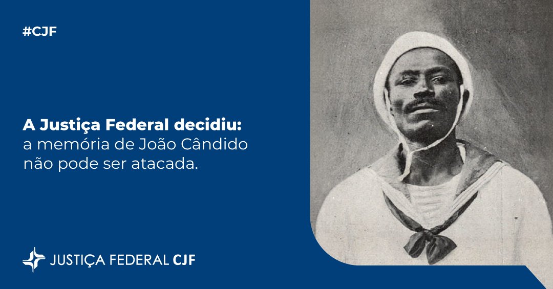 CJF_oficial's tweet photo. A Justiça Federal condenou a União por ofensas à memória de João Cândido, líder da Revolta da Chibata e anistiado pelo Estado em 2008.

⚖️A decisão reafirma: nem instituições podem usar linguagem que estigmatize quem já foi reconhecido e reparado pelo país.

#JustiçaFederal https://t.co/1rbRd57a61