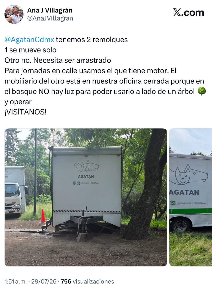 YoAmoaLaCiencia's tweet photo. ¿Qué pasó con la camioneta?

La Agencia de Atención Animal también recibió una camioneta Ford Ranger 2020, placas D85BGJ, con la que se movía este remolque.

¿Dejó sin dos quirófanos a la CDMX y sin servicios de esterilización a miles de animales solo porque no pudo mover la unidad y por eso la desmanteló?

¿Por qué no mostró el interior? ¿Tienen que limpiar primero?