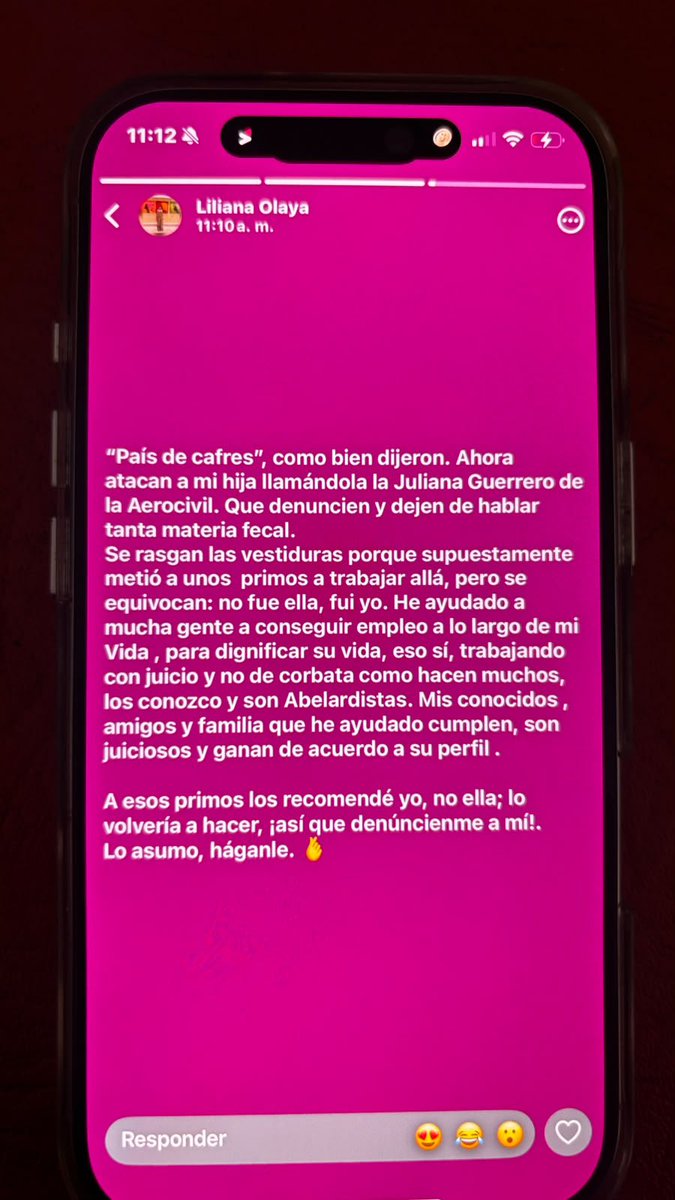 DianaMejiaBaron's tweet photo. Gabriela Muñoz grabó un video defendiéndose y Liliana Olaya su mamá escribió esto👇🏻 https://t.co/gadvzEHi6q