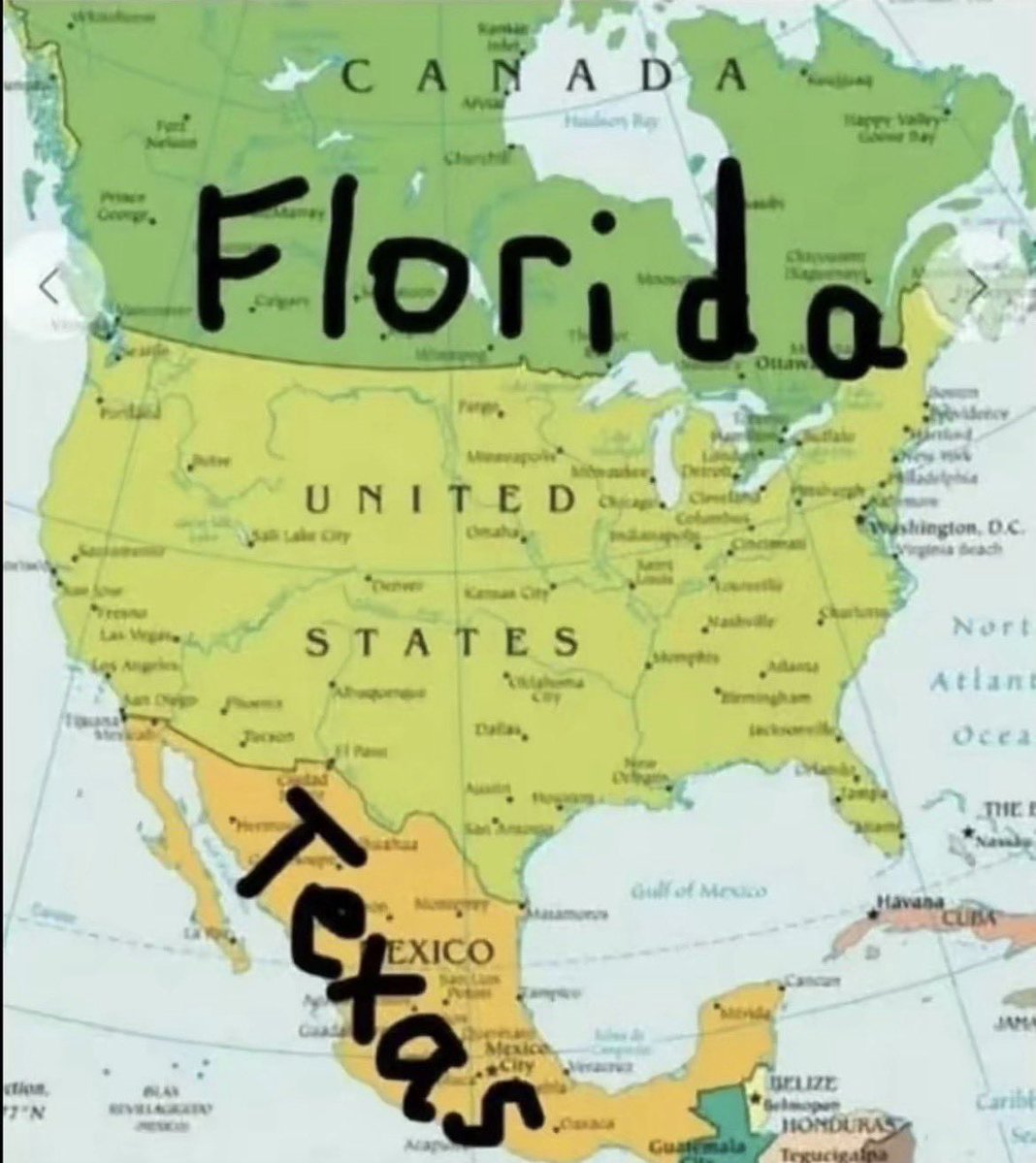 1Nicdar's tweet photo. For everyone who is considering moving to Florida or Texas, here's a handy map for reference. https://t.co/5jRJLBxurm