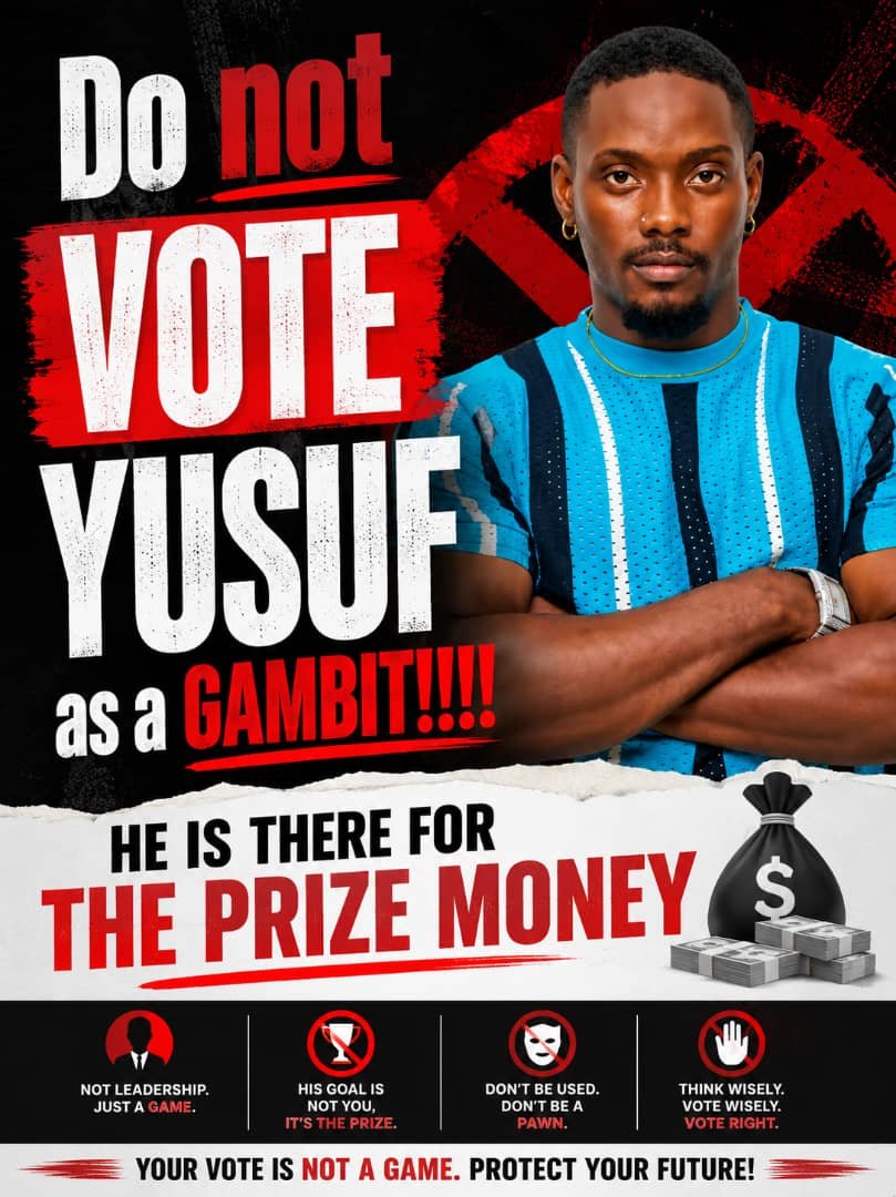 Heziamaka_'s tweet photo. Yusuf is YUSFUL. 

FOCUS ON YUSUF 
DONT VOTE FOR YUSUF FOR GAMBIT

#YusufMuhammad
#Yusful
#Bbnaija https://t.co/bLW6rTMtKf