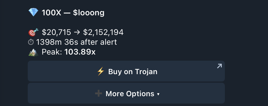 Crypto_Retardio's tweet photo. 50x on solana:5exGpveFdn2Dcr9o7Pyj35DoYj588rEfkNLcZqHxpump 
100x on others like solana:3VFnDoACa991DYe987w354sbvmhqjjzC4Z31SoZepump 
Even trades like solana:BcHEaaTCvycPwwsJ9yQTXdHP9X2gCLkznDbZ8VySpump solana:Ge87EtsjwRQbHaqQmKRno69RFTwh9bfSsm99XNxTpump for much higher

You know another 1000x is loading @QuantRugGuard 

Are you following for generational wealth or fading it?

DYOR NFA #SmartSignals
