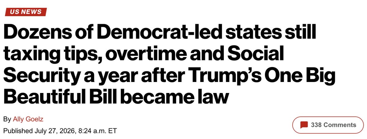 NewMexicoGOP's tweet photo. 🚨 A story that is not getting nearly enough attention 🚨

New Mexico is just one of 5 states that has OPTED OUT of certain tax breaks President Trump has ALREADY DELIVERED. 

Read the article below by the @nypost. RPNM is quoted expressing outrage at this incredible betrayal by New Mexico Democrats. 

⬇️⬇️

https://t.co/oxH8BWwFK5