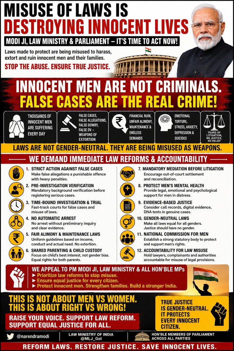 Racr2024's tweet photo. @venom1s Sir,What if she files #Falsecases #Falseallegations #FalseRape in coming days by the #Women.Men,that Guy will suffer with cases,endless dates and proving innocent will take years in Courts as everything is Genderbiased and one sided for women.@pib_law @arjunrammeghwal @MLJ_GoI https://t.co/RJoHKURdbD