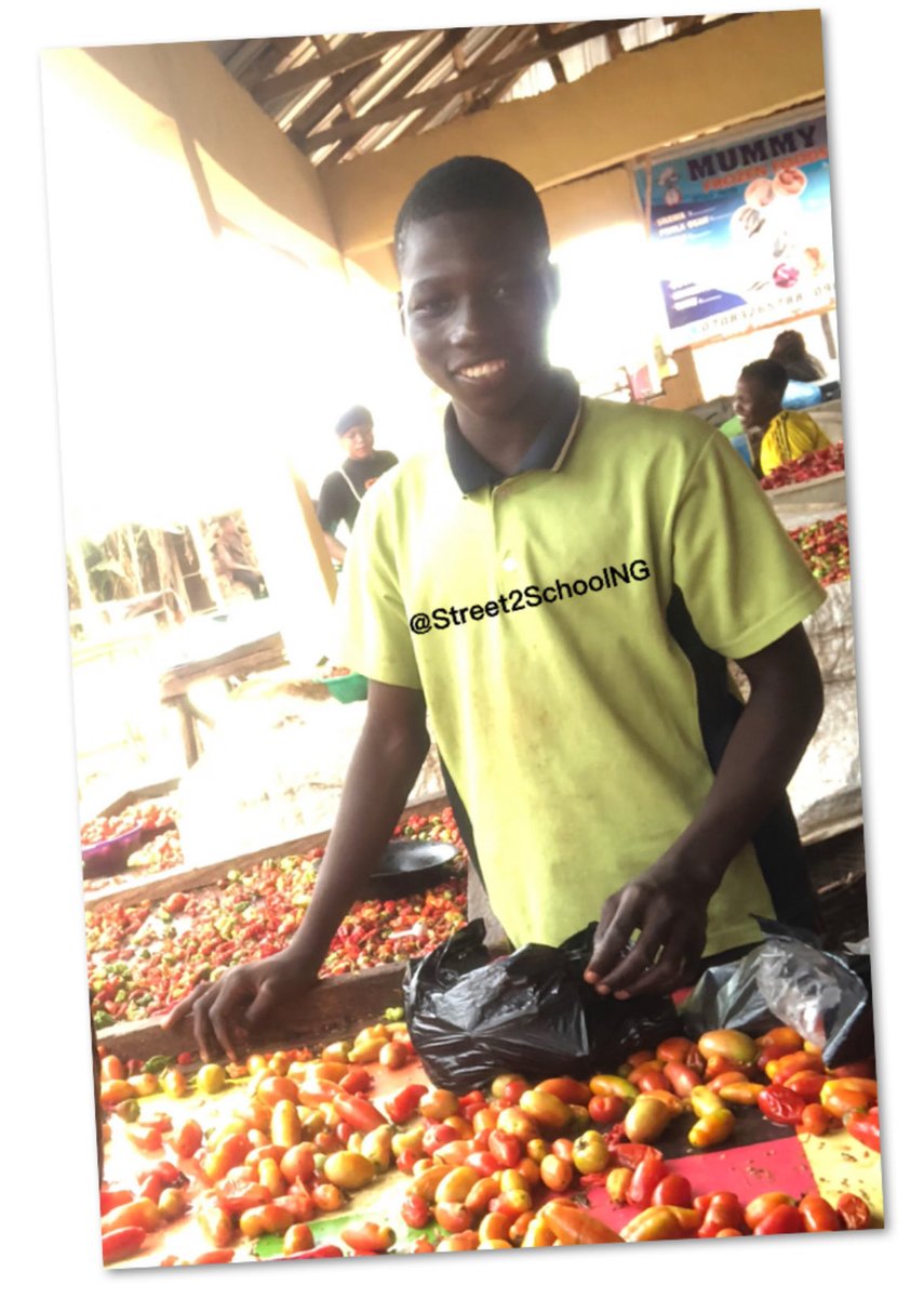 Street2SchoolNG's tweet photo. He’s always in the market place after school hours, selling pepper, tomatoes with his uncle. 

Today, he graduates high school as the Best Student!!! https://t.co/AMQWuBSKEp