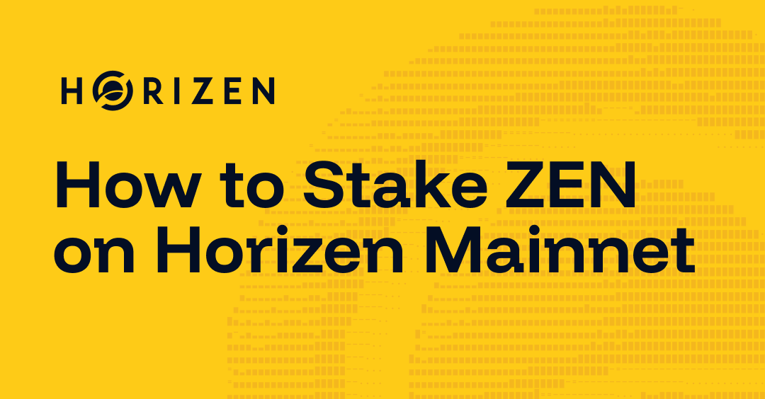horizenglobal's tweet photo. Staking $ZEN on Horizen Mainnet is live, and we put together a walkthrough that takes you from an empty wallet to an active stake.

A 🧵... https://t.co/2lbQlhgrJ7