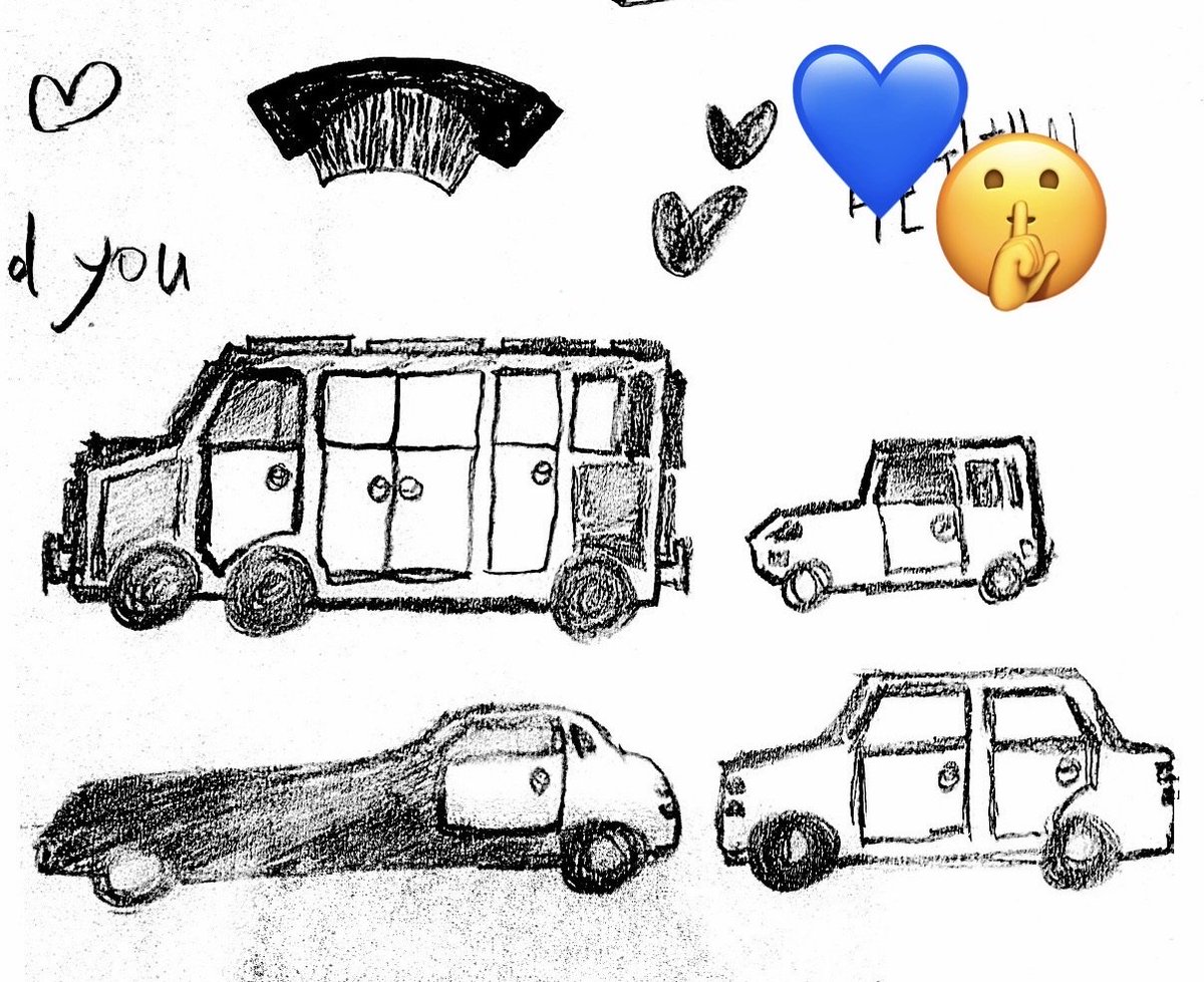plv_zip's tweet photo. 260729 💙🫧

💙: I drew this while recording today hehehe. Ugh I was so sleepy
💙: There's a certain thrill in secretly doodling while looking at the director
💙: My own alien cars hehehehe

260730 💙🫧
💙: Which car do you like ??
💙: I like big cars the best
💙: I'm going to hang out with the kids and xx next time when I have a day off ~
💙: I'm going to sleep now 🫠
💙: You have really worked hard today heh. Let's get a good night sleep and wake up refreshed
💙: Good night , I love you ( audio ) 

oh my god yejun can draw so well it's so good ?! 🎨💙

#PLAVE #YEJUN  #플레이브 #예준 #BUBBLE