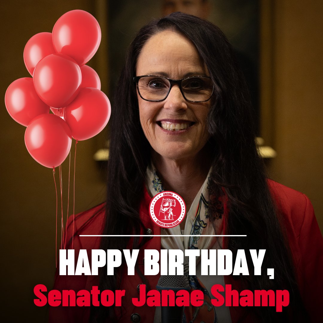 AZSenateGOP's tweet photo. 🎂Happy birthday to Senator @AZSenatorShamp — a fierce advocate for medical freedom and a relentless voice for harsher penalties on child predators. Time and time again, she has taken on big pharma and big insurance, fighting to put power back where it belongs: in the hands of the people.

Wishing you a very happy birthday and a great year ahead! 🎉🎉