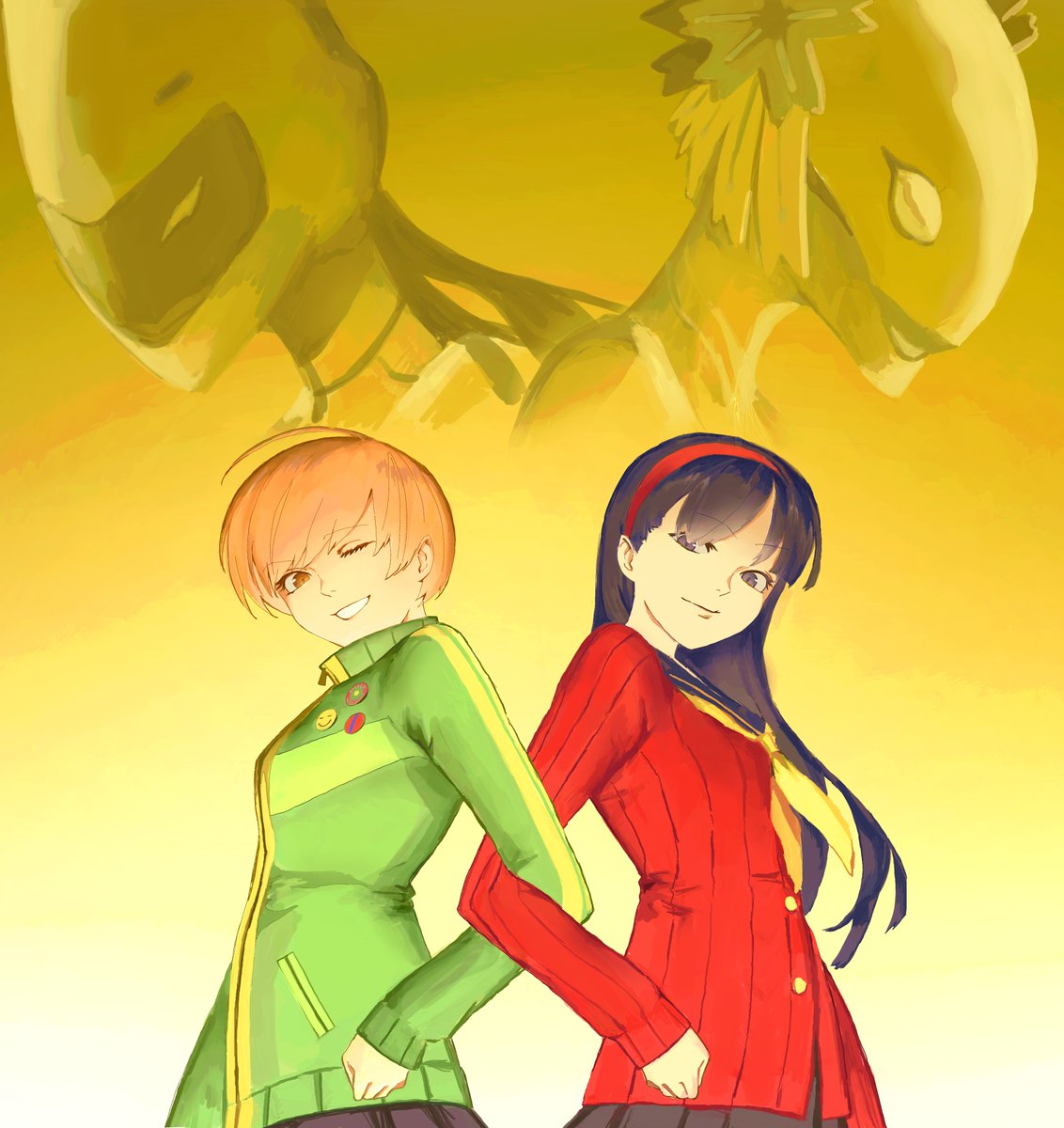 kizzlu's tweet photo. chie &amp; yukiko https://t.co/jfkPuR1NDy