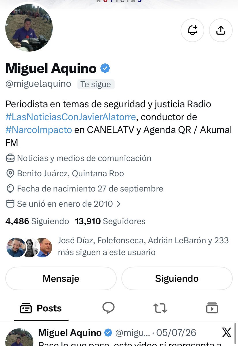 NARIZROJAAC's tweet photo. Nuestro amigo Miguel Aquino nos pide apoyo para reportar su cuenta le fue robada y están haciendo fraudes . 
Gracias por reportar y bloquear. https://t.co/sM49ufQUqE