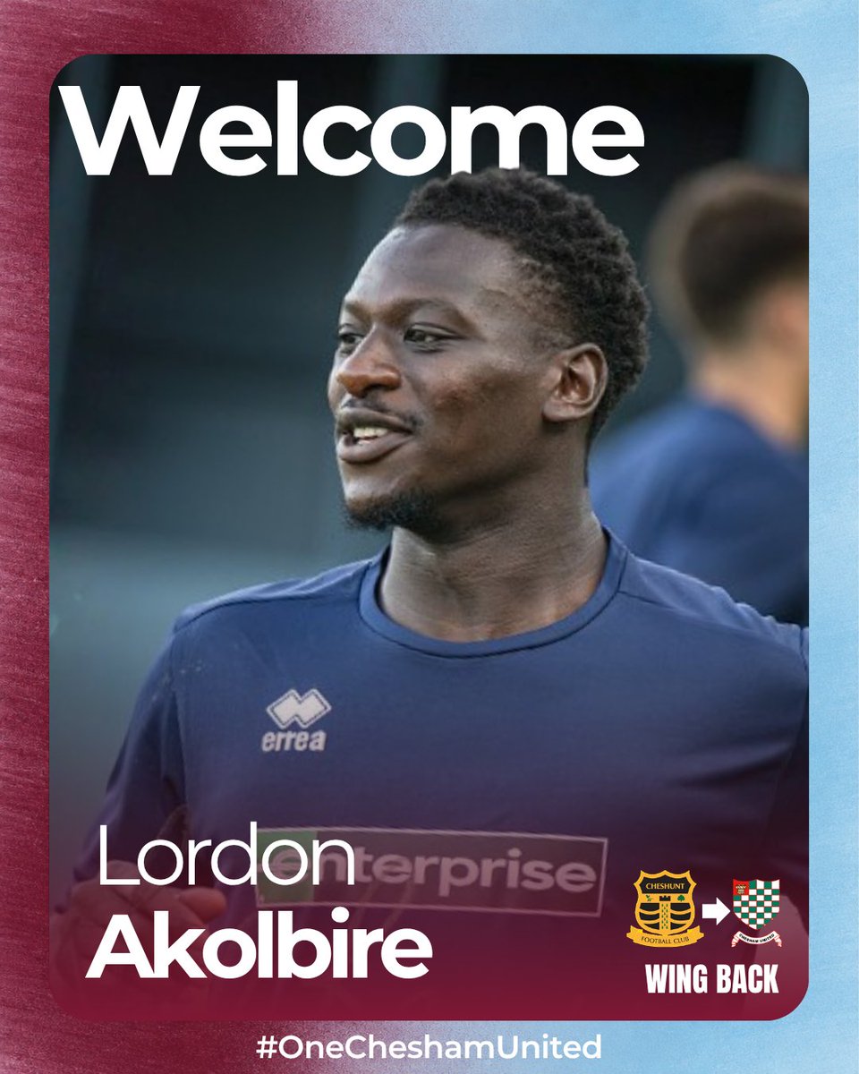 cheshamutdfc's tweet photo. ✍️ We are excited to announce the signing of right wing back Lordon Akolbire

23 years old Lordon joins from Isthmian Prem side Cheshunt with the former Colchester United man adding an extra attacking threat on the right side

Welcome to the Meadow, Lordon!

#OneCheshamUnited https://t.co/OvZwhpGJqV