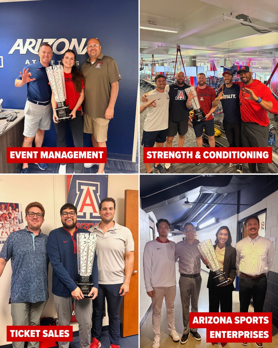 AZATHLETICS's tweet photo. The staff behind the success!

A big thank you to all of our staff who work tirelessly behind the scenes and alongside our student-athletes to achieve excellence across competition, academics, and service. Their dedication and commitment made this award possible! https://t.co/WUT46cTeAm