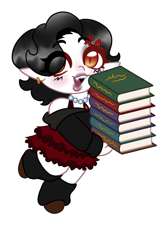 cupidsdaydream's tweet photo. Attack for @kikibubbas !! 
Little Librarian Vampire
♡----------------------------------------------♡  
 #af #artfight https://t.co/ND04LrMNJZ