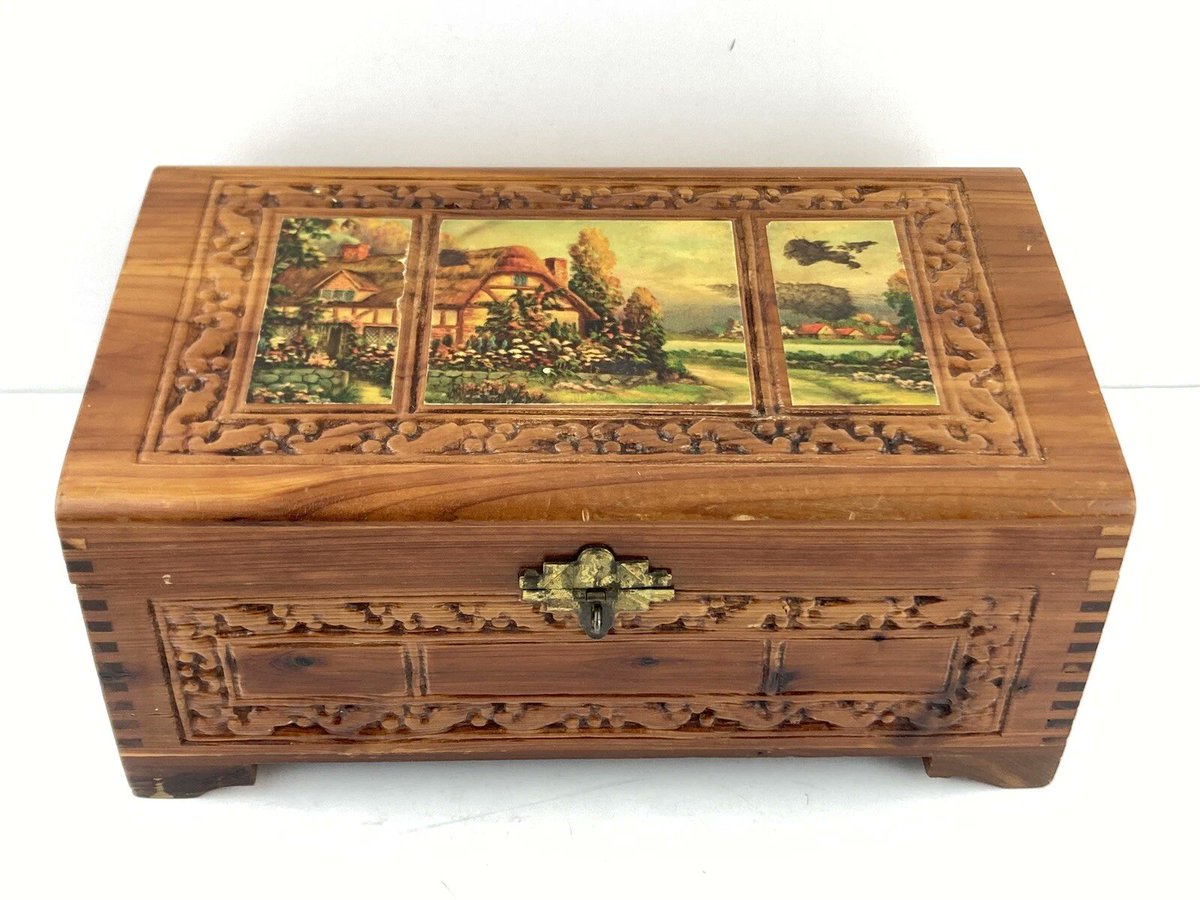 Kylivingtoo's tweet photo. Vintage Wood Treasure Keepsake Trinket Jewelry Box with Inside Mirror Cottage Lid https://t.co/2Vu0iP9cB5 https://t.co/9GFvCFvsnP