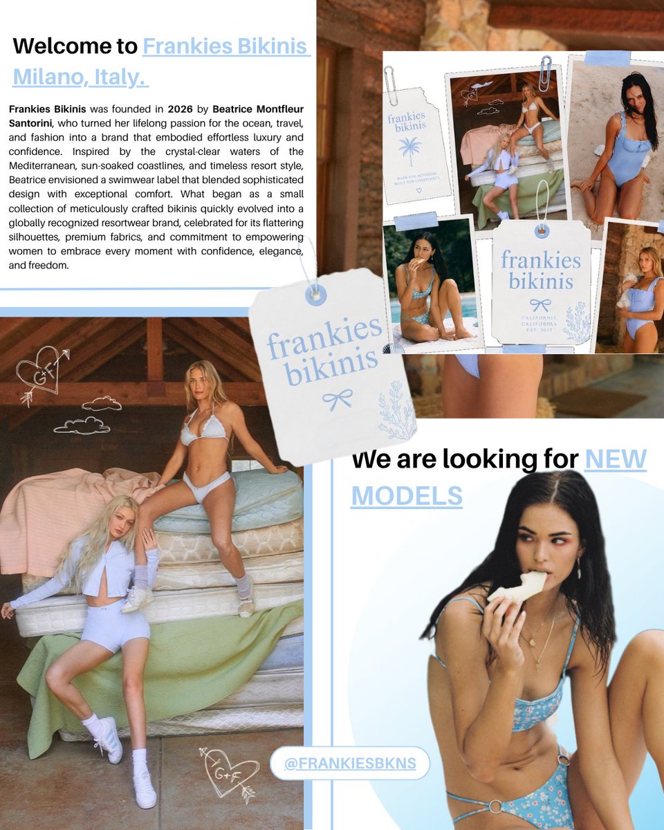 frankiesbkns's tweet photo. ˓  🌺 ꯱iren ᧙ōre ; ꯱wimwear ꒻ournal ￢ Ⲙuses of the Sunkissed #ᝯoastal  〞❚ Ꮛfortless Moments &amp; ᑎew Style  ⁾⁾  ᥪׅׅFrankiesGirls .ᐟ

É com um imenso prazer que anuncio que estamos com vagas para modelos, basta repostar o post e comentar "tap" que irei enviar a ficha! https://t.co/8LPw5Q6iBw