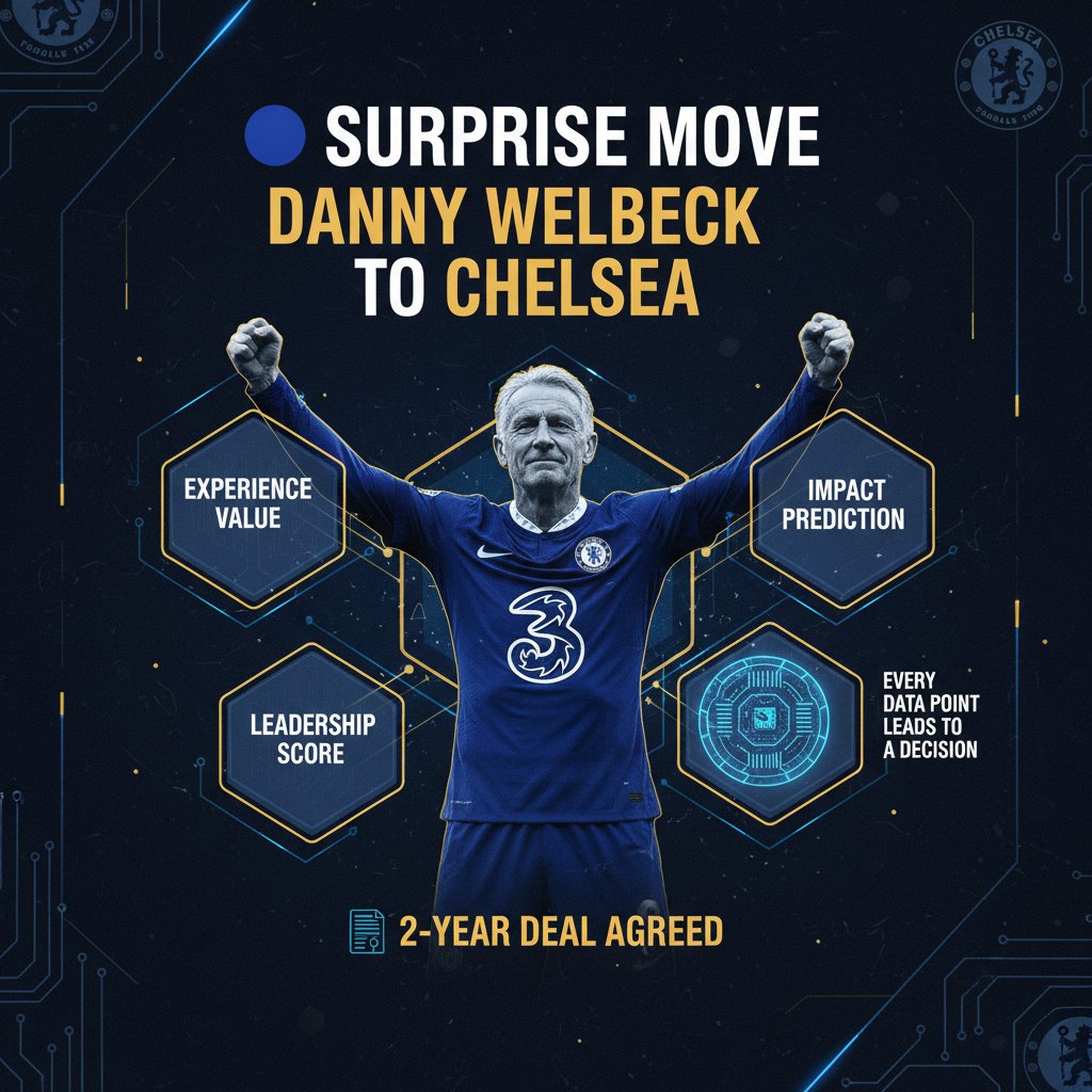 FootballAIHQ's tweet photo. Danny Welbeck. Chelsea. A 2-year deal agreed.
A surprise move for a Premier League legend.
But in the age of AI, every data point leads to a decision.
What other surprises is the transfer window hiding? 🠊 #Chelsea #Welbeck #PremierLeague #TransferWindow #Ai https://t.co/EB8Ys7N4iD